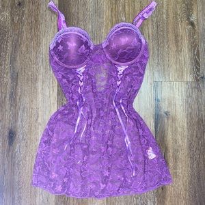 Matching lingerie teddy and thong set